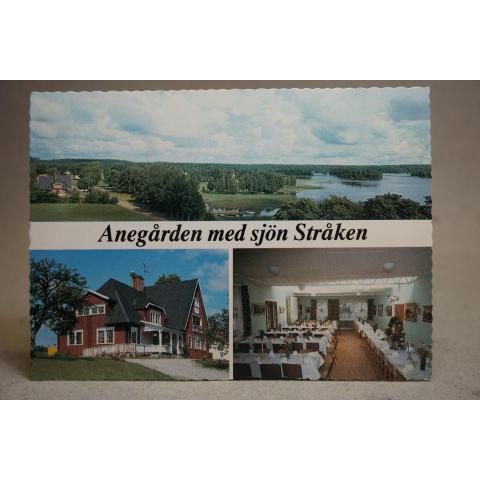 Anegården med sjön Stråken Lammhult Småland Flerbild Oskrivet äldre vykort