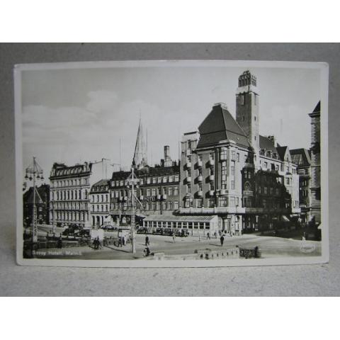 Savoy Hotell Bilar Folkliv 1943 Malmö Skrivet gammalt vykort