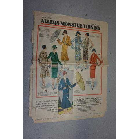 Allers Mönster tidning Nr 9 1926 Kulturhistorisk tidning med Mode Nostalgi Art Deco Vintage Nostalgi Kult