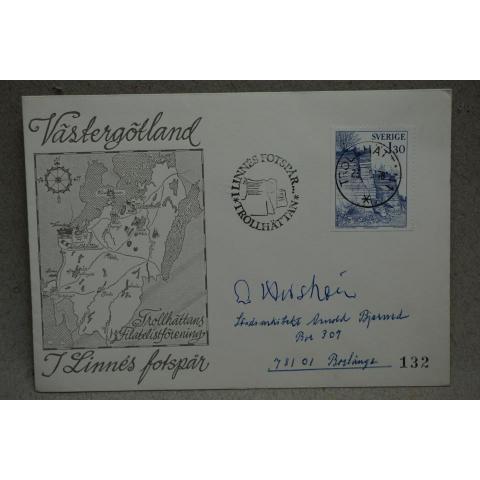 Frimärke på brev fint stämplad Trollhättan 1978