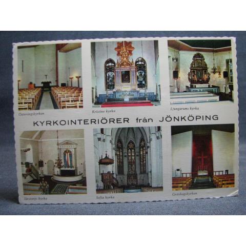 Vykort Kyrkointeriörer från Jönköping 1976