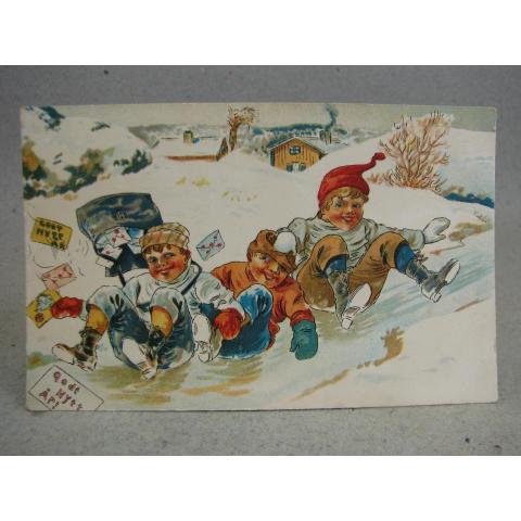 Antikt Julkort från 1919 - Fint skick - Skrivet ofrankerat