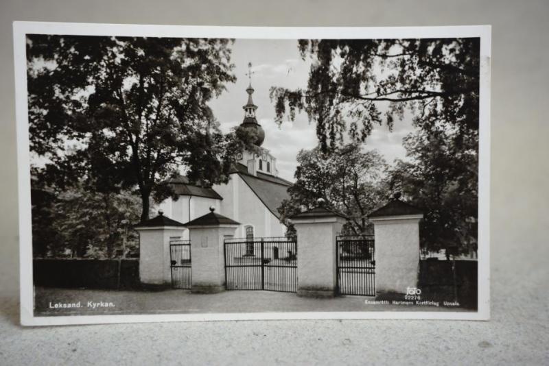 Leksand kyrka skrivet vykort 1948