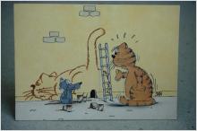 Stein Humor vykort med Katt och råtta