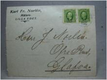 Försändelse med stämplat frimärke -  Lilla Edet 13/6 1907