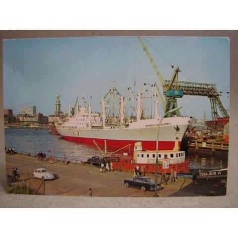 Fartyg och Bilar i Hamburg hamn Fartyg Republica de Colombia