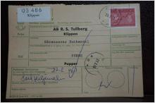 Frimärke  på adresskort - stämplat 1963 - Klippan - Sunne 