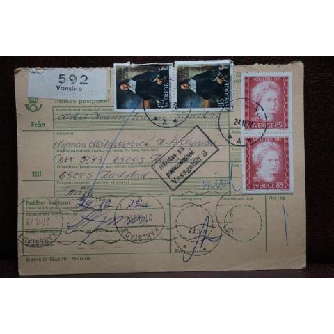 Poststämplat  adresskort med  7 frimärken - Vansbro - Karlstad