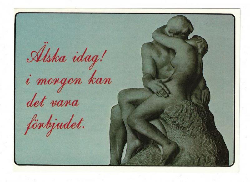 Oskrivet vykort som miniaffisch med text enligt bilderna D-27