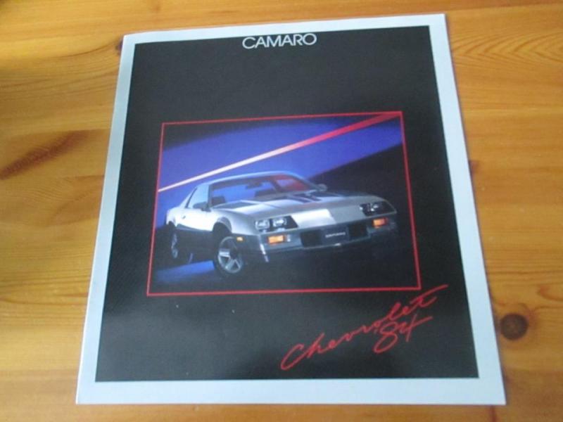 16 - sidig Försäljningsbroschyr Chevrolet Camaro 1984