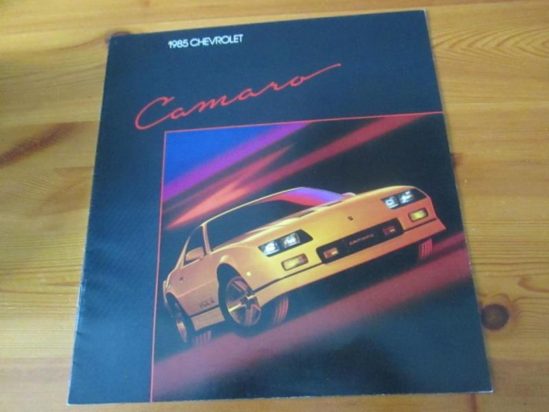 20 - sidig försäljningsbroschyr Chevrolet Camaro 1985