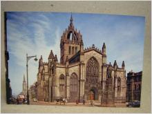 Vykort - Folkliv St Giles Cathedral - Edinburgh