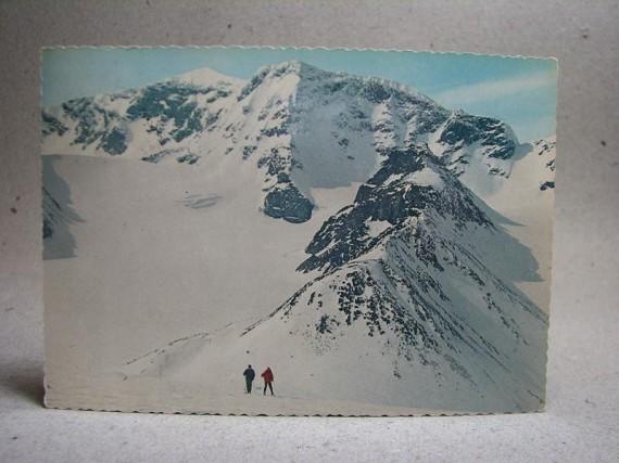 Äldre vykort - Kebnekaise syd och nordtopp Klippberget 1969