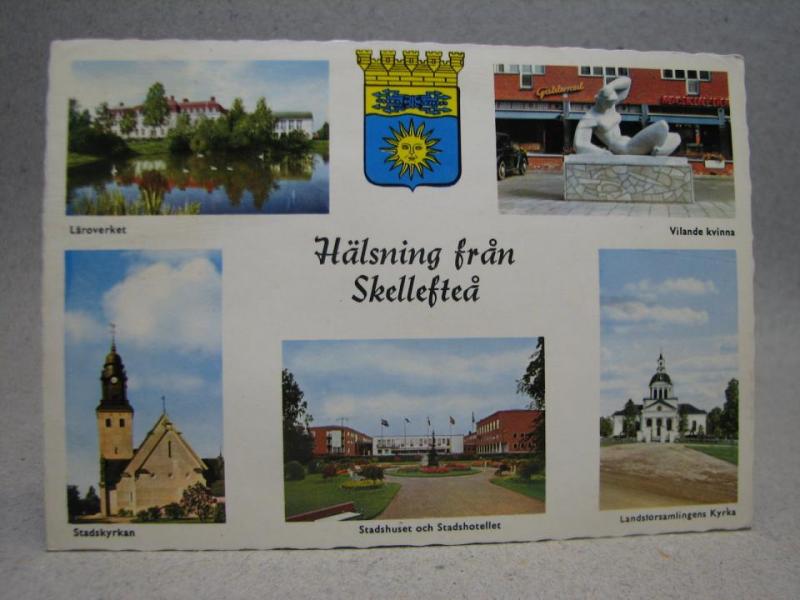 Vykort - Flerbild - Vyer från Skellefteå 1965