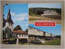 Äldre vykort - Bilar samt vyer över Vålberg - Värmland