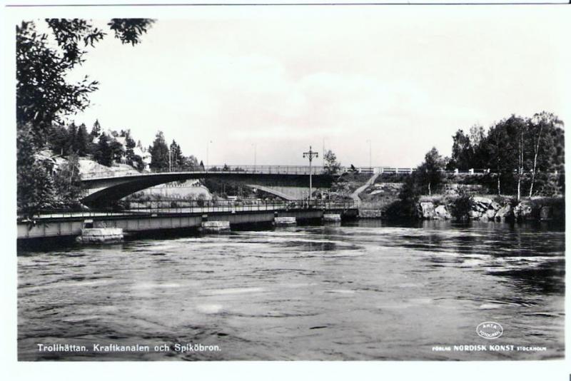 Trollhättan. Kraftkanalen och Spiköbron.