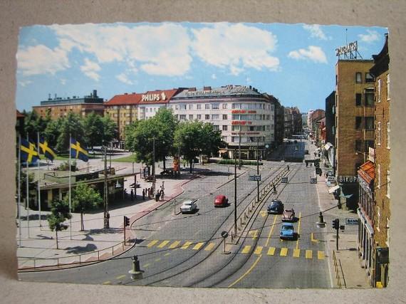 Äldre vykort - Bilar m.m. Värnhem - Malmö 1968