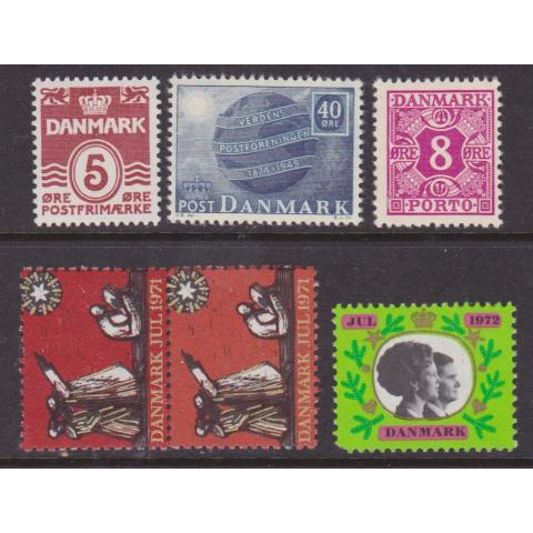 Danmark, div frimärken och helgmärken** bl.a F L 30, 8 öre katalog 25 kr