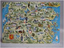 Vykort - Karta över Östergötland - Harry Lange