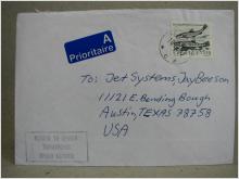 Äldre brev med stämplar och frimärke - 1992