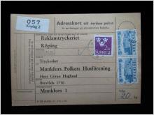 Adresskort med stämplade frimärken - 1964 - Köping till Munkfors