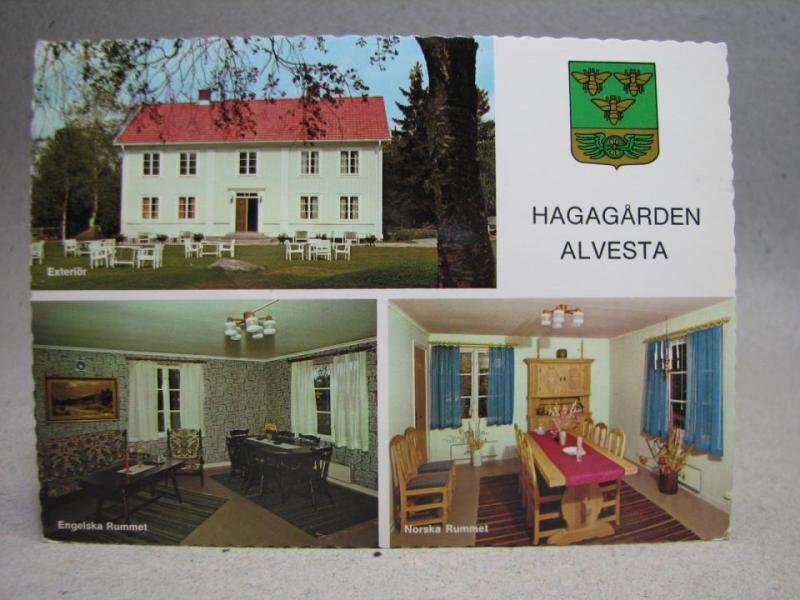 Vykort - Flerbild - Vyer och Interiör Hagagården - Alvesta 1973