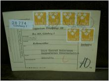 Paketavi med 6 st stämplade frimärken - 1961 - Göteborg 1 till Edsvalla
