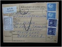 Adresskort med stämplade frimärken - 1964 - Vretakloster till Munkfors