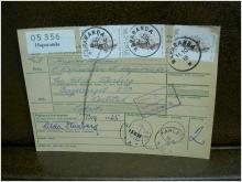 Paketavi med stämplade frimärken - 1965 - Haparanda till Karlstad
