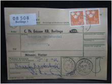 Adresskort med stämplade frimärken - 1962 - Borlänge till Borgviksbruk