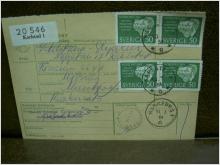 Paketavi med stämplade frimärken - 1964 - Karlstad 1 till Munkfors 1