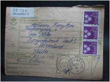 Adresskort med stämplade frimärken - 1962 - Johanneshov till Borgviksbruk