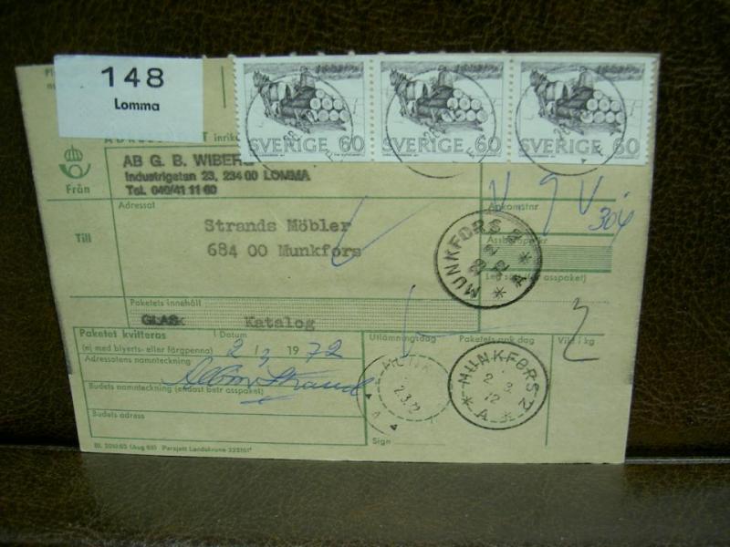 Paketavi med 10 st stämplade frimärken - 1972 - Lomma till Munkfors 2