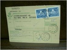 Paketavi med stämplade frimärken - 1972 - Göteborg 1 till Munkfors 2