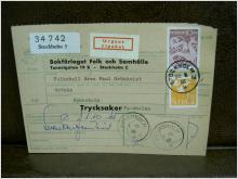 Ilpaket + Paketavi med stämplade frimärken - 1965 - Stockholm 3 till Karlstad