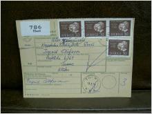 Paketavi med stämplade frimärken - 1964 - Ekerö till Sunne