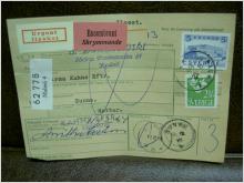 Paketavi med stämplade frimärken + Ilpaket + Skrymmande - 1964 - Malmö 4 till Sunne