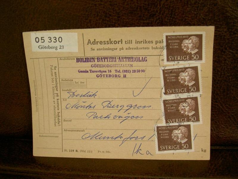 Paketavi med stämplade frimärken - 1964 - Göteborg 23 till Munkfors
