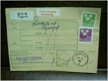 Paketavi med stämplade frimärken + Bräckligt - 1964 - Vaggeryd till Sunne