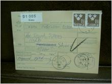 Paketavi med stämplade frimärken - 1965 - Kinna till Skivad