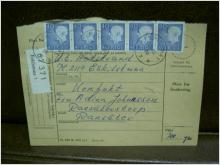 Paketavi med 5 st stämplade frimärken - 1965 - Eskilstuna 1 till Ransäter