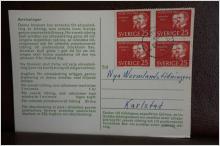 Frimärken  på adresskort - stämplat 1963 - Nynäshamn - Karlstad 