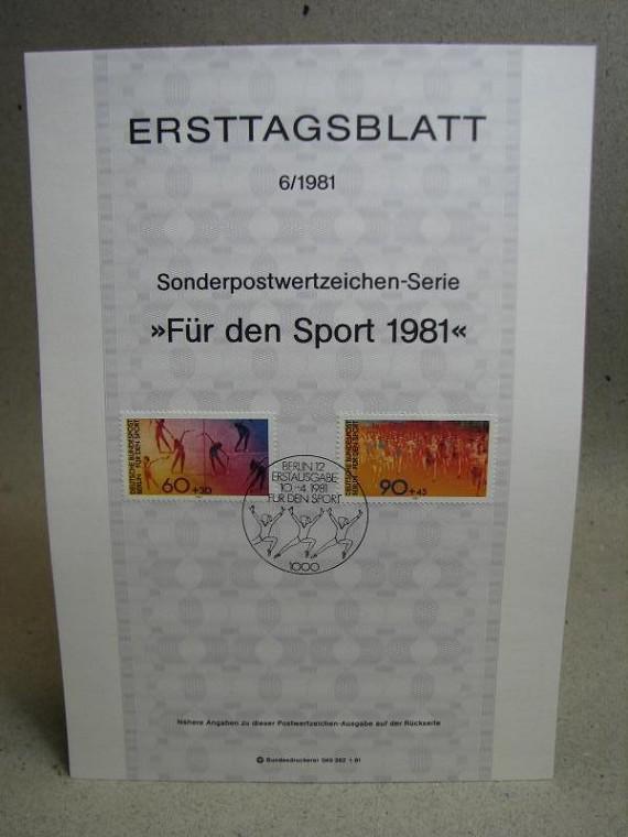FDC - Ersttagsblatt - 6/1981