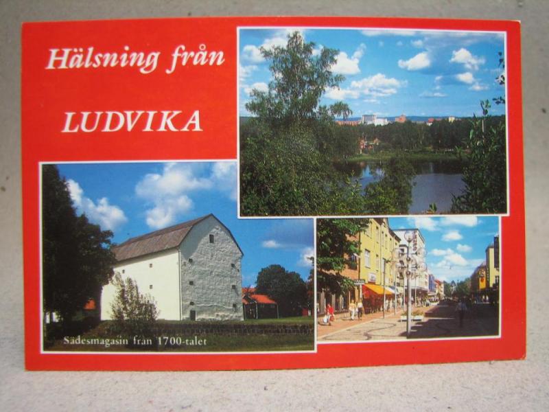 Gatuliv Sädesmagasin från 1700-talet Ludvika 1989 Dalarna Äldre oskrivit vykort