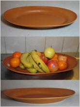Stort fint Fruktfat / Stengods - Storlek: 46 x 25 cm