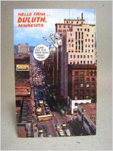 Bilar Bussar Duluth Minnesota Oskrivet gammalt vykort