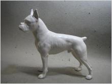 Porslinshund - Boxer - Stor Fin Hund i Porslin - Stämplad 1973 i godset 