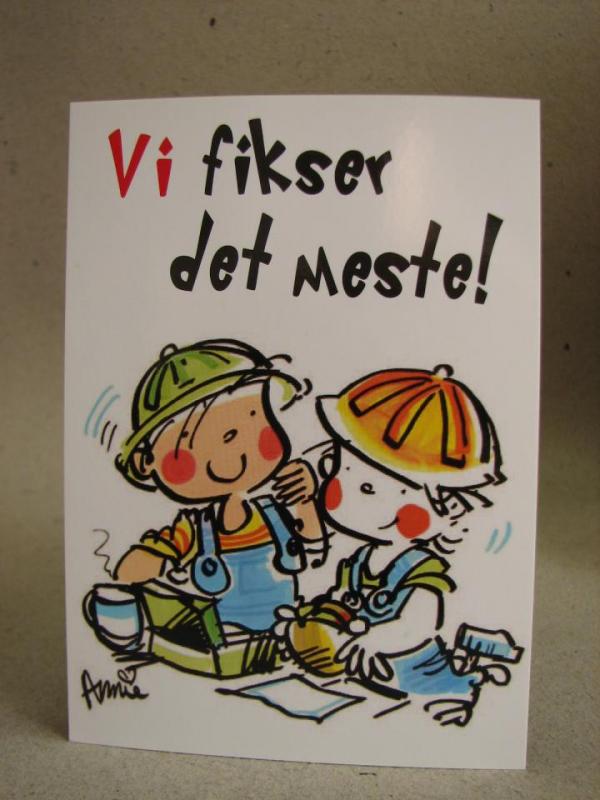 Norskt vykort - Vi fisker det meste! / Design: Annie