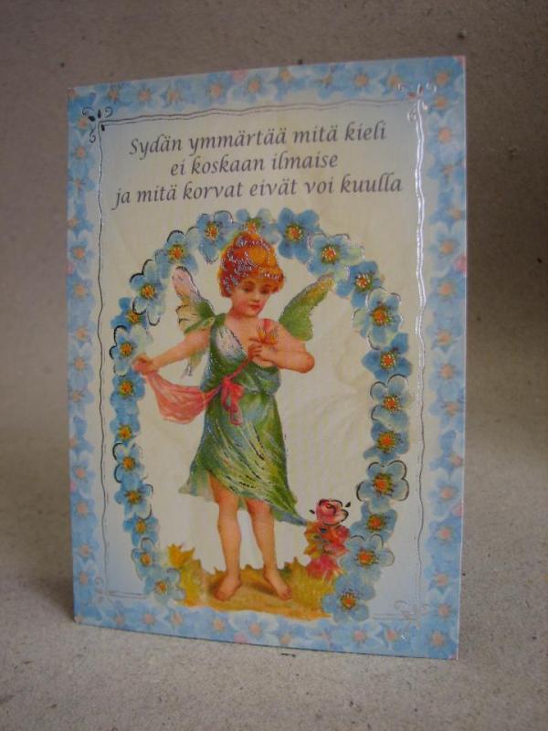 Vykort oskrivet - Finskt vykort med ängel