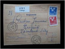 Adresskort med stämplade frimärken - 1964 - Tullinge till Värmlands Säby